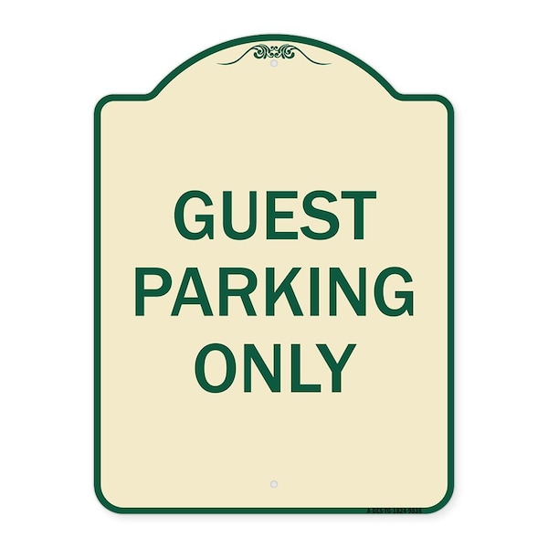 Signmission Designer Series-Guest Parking Only, Tan & Green Heavy-Gauge Aluminum, 24" x 18", TG-1824-9836 A-DES-TG-1824-9836 - main